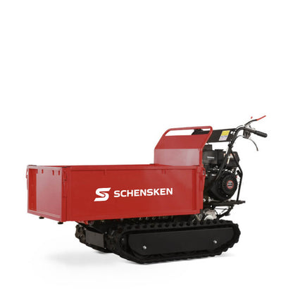 Minidumper, Raupendumper 500 Kg Flachmulde, Hydraulische Kippvorrichtung, Benzinmotor 9 PS
